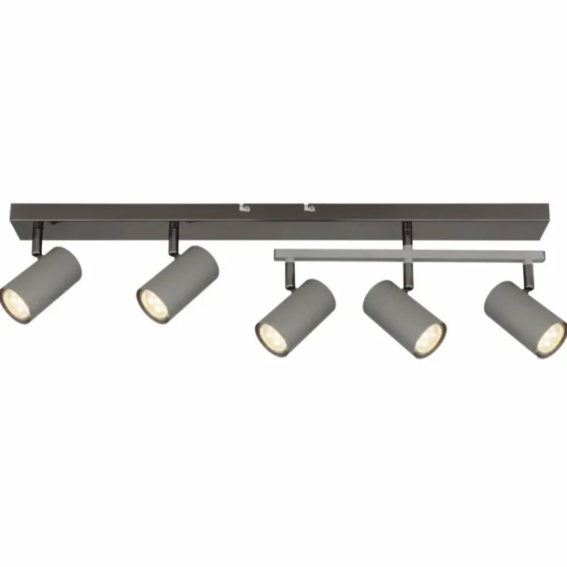 Luminaires Globo Lighting Robby Plafonnier, Spot de plafond, Applique murale, Spot mural Chrome, Noir, 5 lumières* Spots Et Projecteurs