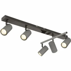 Luminaires Globo Lighting Robby Plafonnier, Spot de plafond, Applique murale, Spot mural Chrome, Noir, 5 lumières* Spots Et Projecteurs