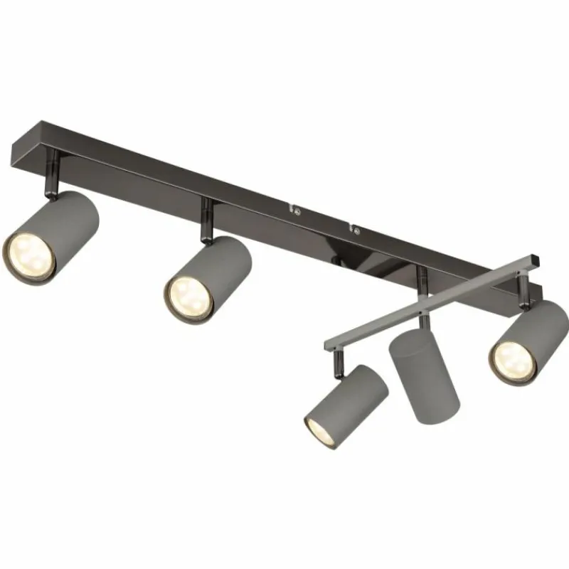 Luminaires Globo Lighting Robby Plafonnier, Spot de plafond, Applique murale, Spot mural Chrome, Noir, 5 lumières* Spots Et Projecteurs