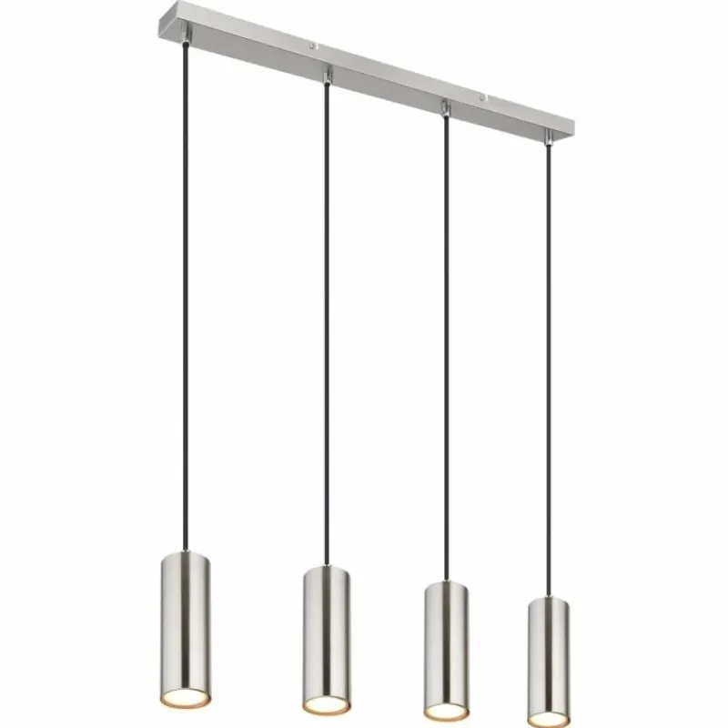Luminaires Globo Lighting Robby Suspension Nickel mat, 4 lumières* Suspensions