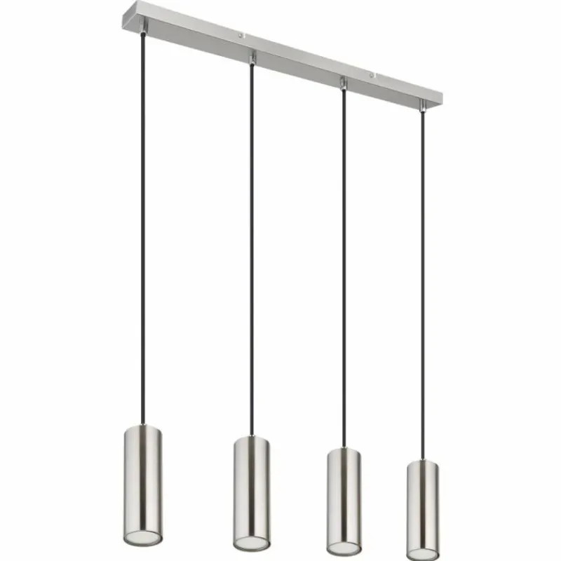 Luminaires Globo Lighting Robby Suspension Nickel mat, 4 lumières* Suspensions