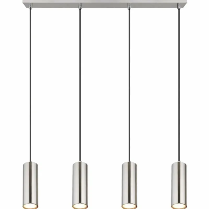 Luminaires Globo Lighting Robby Suspension Nickel mat, 4 lumières* Suspensions