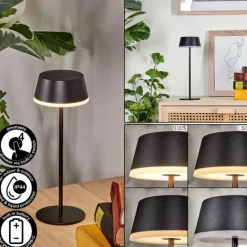 hofstein Romdrup Lampe de table d'extérieur, Lampe à poser LED Noir, 1 lumière