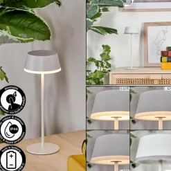 hofstein Romdrup Lampe de table d'extérieur, Lampe à poser LED Blanc, 1 lumière