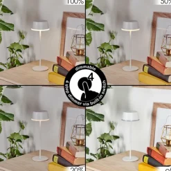 hofstein Romdrup Lampe de table d'extérieur, Lampe à poser LED Blanc, 1 lumière