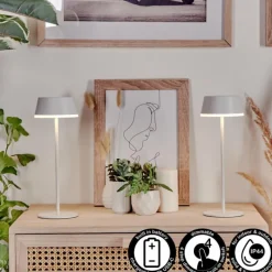 hofstein Romdrup Lampe de table d'extérieur, Lampe à poser LED Blanc, 1 lumière