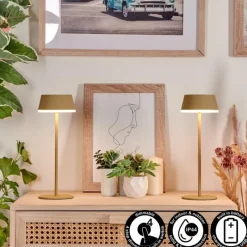 hofstein Romdrup Lampe de table d'extérieur, Lampe à poser LED Sable, 1 lumière