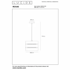 Lampes Dorées-Luminaires Lucide ROSAS Suspension Noir, 1 lumière