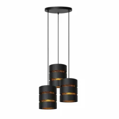 Lampes Dorées-Luminaires Lucide ROSAS Suspension Noir, 3 lumières