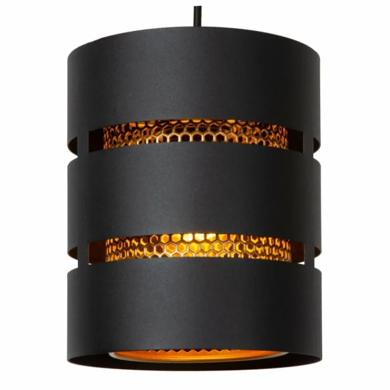 Lampes Dorées-Luminaires Lucide ROSAS Suspension Noir, 3 lumières
