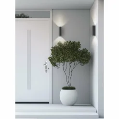 Luminaires LCD Runding Luminaire Up & Down, Applique murale LED Anthracite, 2 lumières