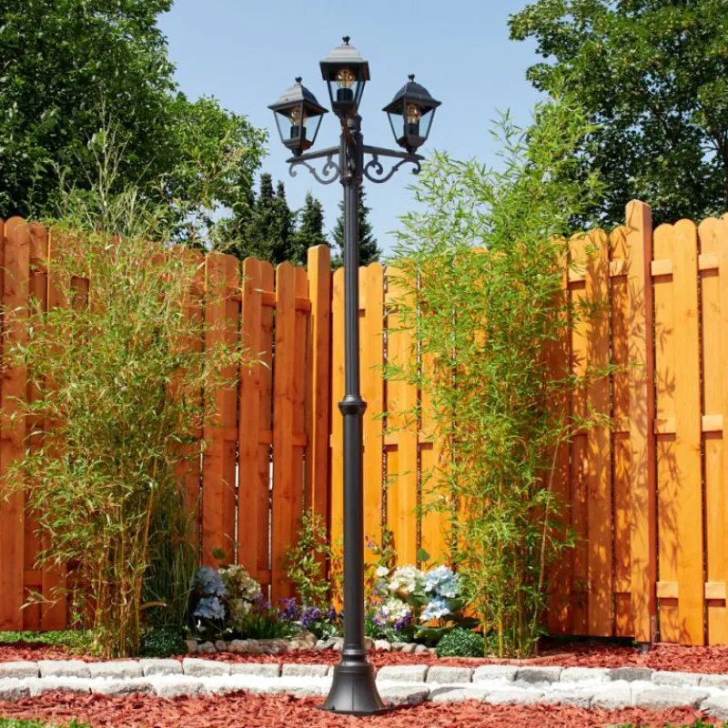 Luminaires Rustiques-hofstein Réverbère Murto Noir, 3 lumières