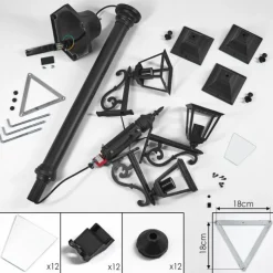 Luminaires Rustiques-hofstein Réverbère Murto Noir, 3 lumières