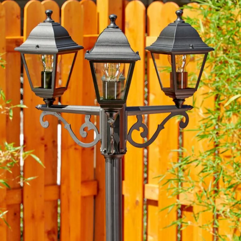 Luminaires Rustiques-hofstein Réverbère Murto Noir, 3 lumières