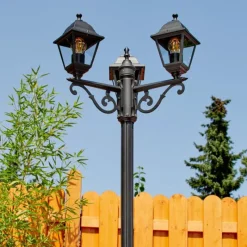 Luminaires Rustiques-hofstein Réverbère Murto Noir, 3 lumières