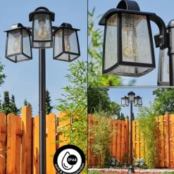 hofstein Réverbère Trosa Noir, 3 lumières