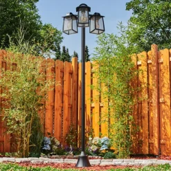 hofstein Réverbère Trosa Noir, 3 lumières