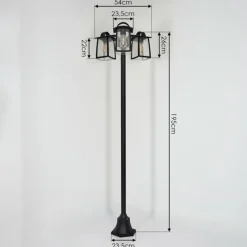 hofstein Réverbère Trosa Noir, 3 lumières