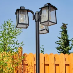 hofstein Réverbère Trosa Noir, 3 lumières