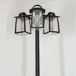 hofstein Réverbère Trosa Noir, 3 lumières