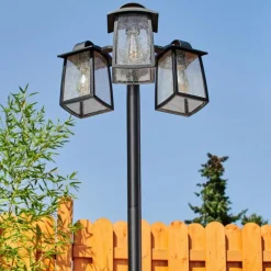 hofstein Réverbère Trosa Noir, 3 lumières