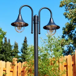 Luminaires Rustiques-hofstein Réverbère Wissembourg Noir, 2 lumières