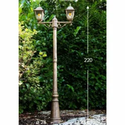 Luminaires Rustiques-hofstein Réverbère Antibes Brun doré, 2 lumières