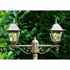 Luminaires Rustiques-hofstein Réverbère Antibes Brun doré, 2 lumières