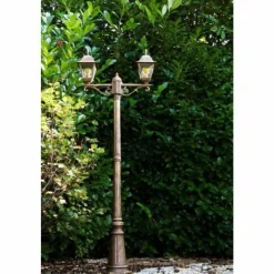 Luminaires Rustiques-hofstein Réverbère Antibes Brun doré, 2 lumières