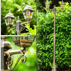 Luminaires Rustiques-hofstein Réverbère Antibes Brun doré, 2 lumières