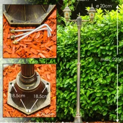 Luminaires Rustiques-hofstein Réverbère Antibes Brun doré, 2 lumières