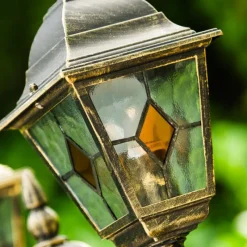 Luminaires Rustiques-hofstein Réverbère Antibes Brun doré, 2 lumières