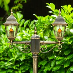 Luminaires Rustiques-hofstein Réverbère Antibes Brun doré, 2 lumières