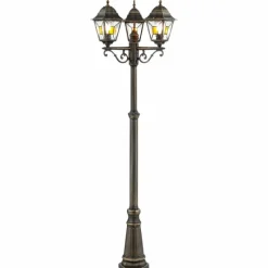 Luminaires Rustiques-Luminaires Brilliant Réverbère Brilliant Janel Noir, 3 lumières