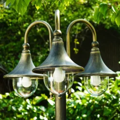 Luminaires Rustiques-hofstein Réverbère Elgin Brun doré, 3 lumières