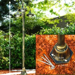 Luminaires Rustiques-hofstein Réverbère Elgin Brun doré, 3 lumières