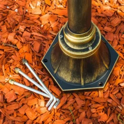 Luminaires Rustiques-hofstein Réverbère Elgin Brun doré, 3 lumières