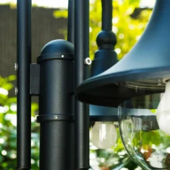 hofstein Réverbère Elgin Noir, 3 lumières