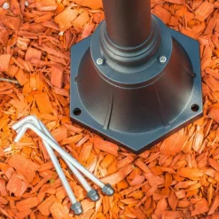 hofstein Réverbère Elgin Noir, 3 lumières