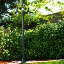 hofstein Réverbère Elgin Noir, 3 lumières