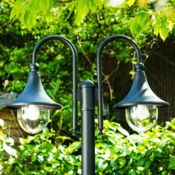 Luminaires Rustiques-hofstein Réverbère Elgin Noir, 2 lumières