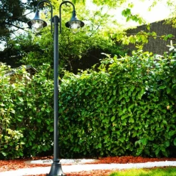 Luminaires Rustiques-hofstein Réverbère Elgin Noir, 2 lumières