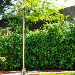 Luminaires Rustiques-hofstein Réverbère Elgin Noir doré, 2 lumières