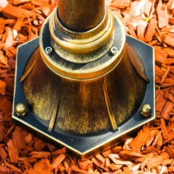 Luminaires Rustiques-hofstein Réverbère Elgin Noir doré, 2 lumières