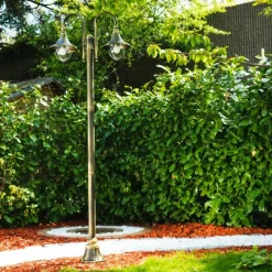 Luminaires Rustiques-hofstein Réverbère Elgin Noir doré, 2 lumières