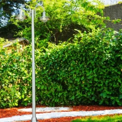 hofstein Réverbère Elima Acier inoxydable, 2 lumières