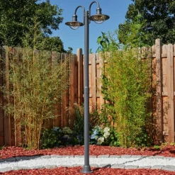 Luminaires Rustiques-hofstein Réverbère Elima Anthracite, 2 lumières