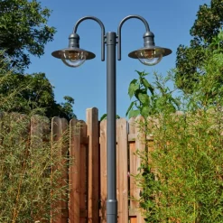 Luminaires Rustiques-hofstein Réverbère Elima Anthracite, 2 lumières
