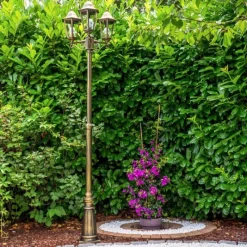 Luminaires Rustiques-hofstein Réverbère Hong Kong bronze Transparent, 3 lumières