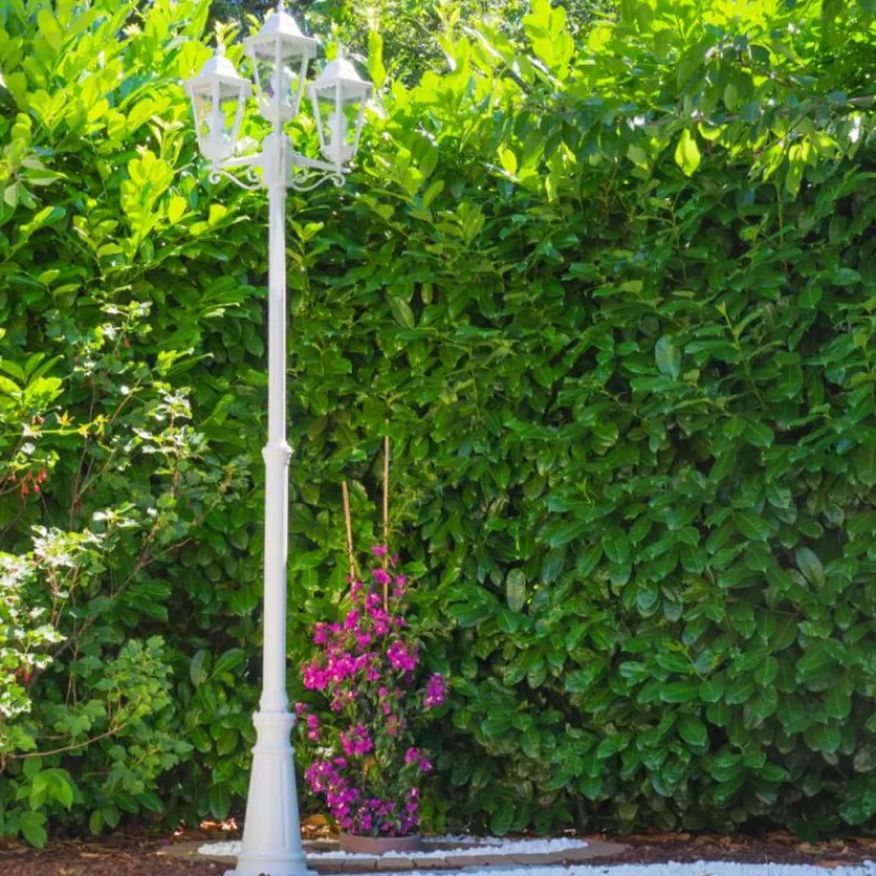 Luminaires Rustiques-hofstein Réverbère Hongkong Blanc, 3 lumières